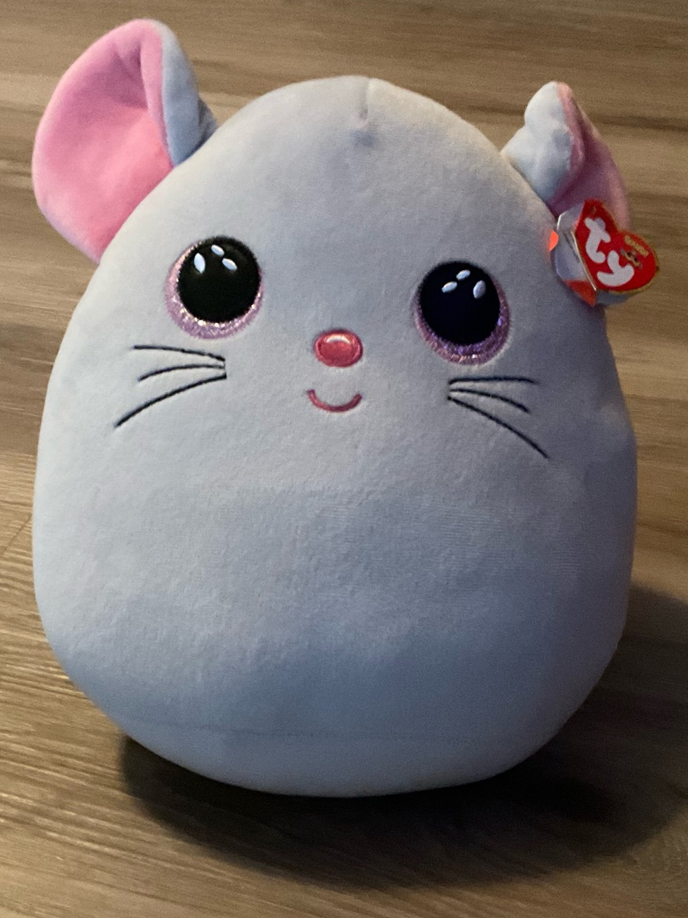 NWT Ty | Catnip the Beanie Boo Plush Mouse - Light Gray with Pink Accents